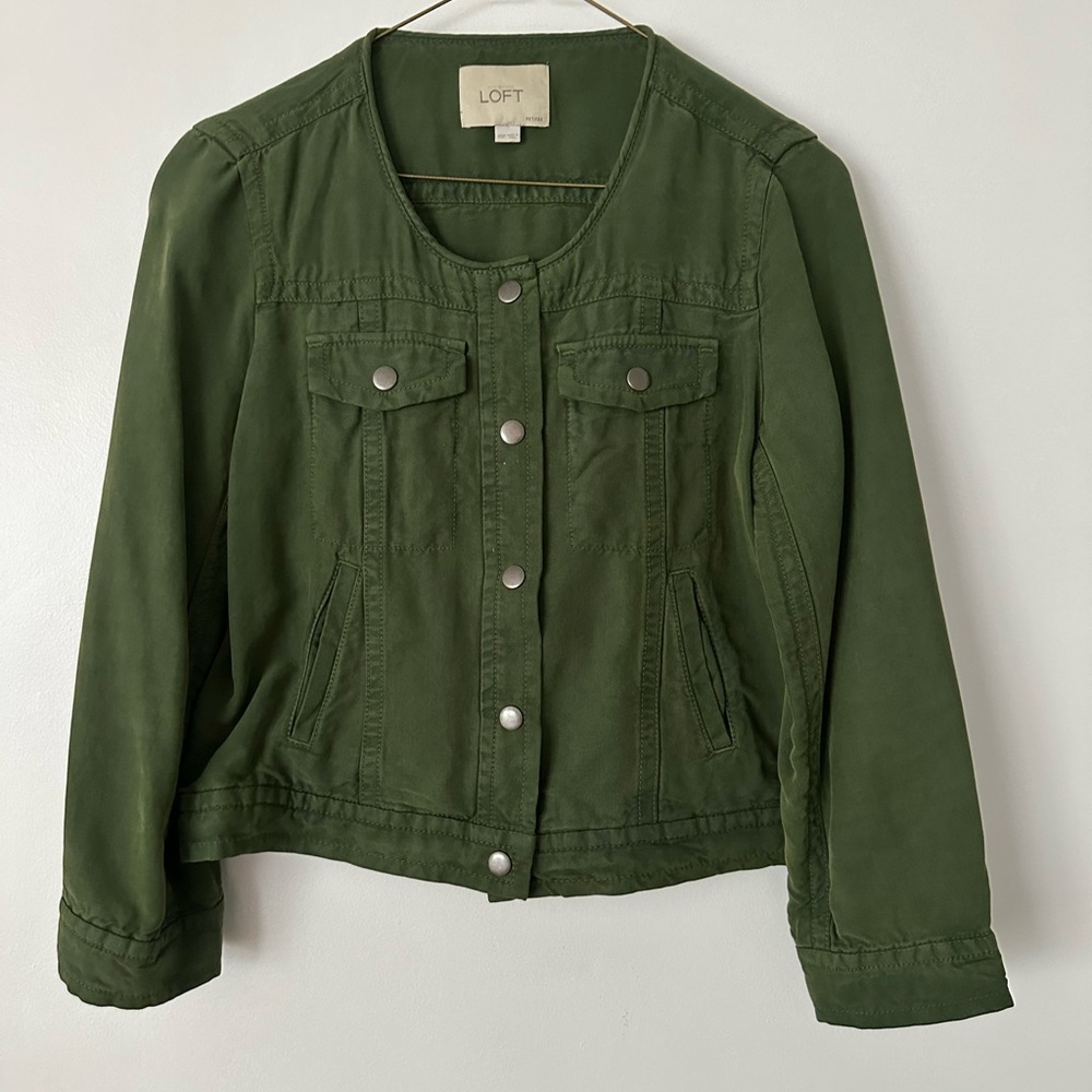 LOFT Petite Army Green Utility Jacket XSP